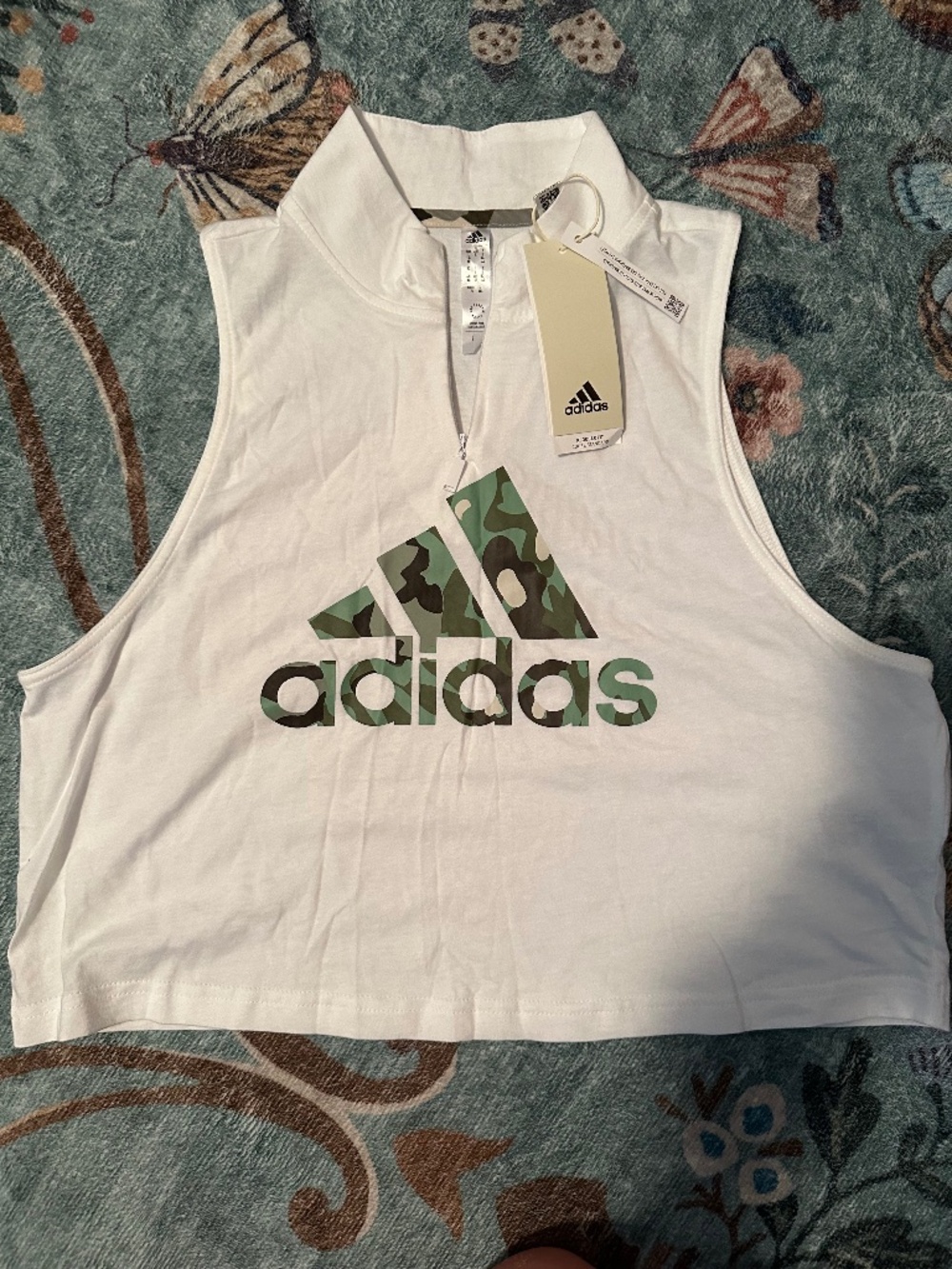 NWT Adidas Women's Camo Logo Sleeveless Tank Top Large